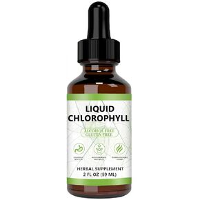 Chlorophyll Liquid Drops - Body Deodorant & Gut Support Healthcare Liver, Mint Flavor, Vegan & Gluten-Free, 4 Month Supply - 2 fl oz