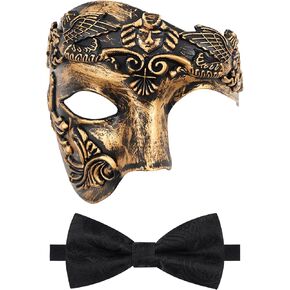 OIDEA Masquerade Mask for Men: Vintage Half Face Roman Warrior Phantom Of The Opera Masks Mardi Gras Carnival Venetian Mask