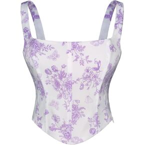Scarlet Darkness Summer Corset Tops for Women Ruched Bust Fishbone Bustier Tops