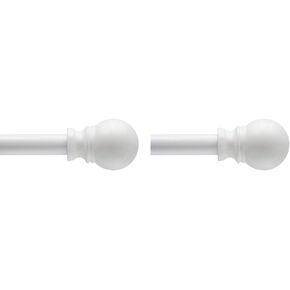 Kenney Davenport 1/2 "Petite Café Decorative Window Starting Rod ، 48-86" ، White & Davenport 1/2 "Petite Café Window Stain Rod ، 28-48" ، White