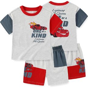 Disney Cars Lightning McQueen Boys 2 Piece Short Sleeve T-Shirt and Shorts Set for Toddler and Big Kids