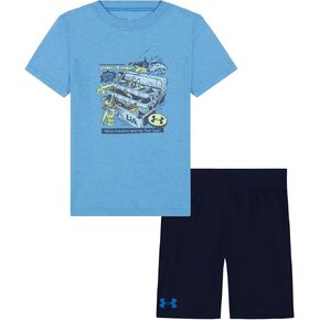 Under Armour Boys Sleeve Tee and Short Set, Lightweight and Breathable