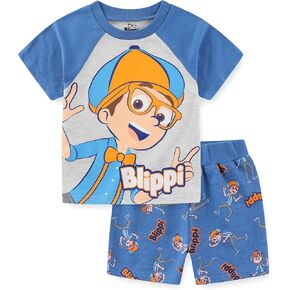 Blippi Boys Short Sleeve T-Shirt and French Terry Shorts Set for Toddler and Big Kids