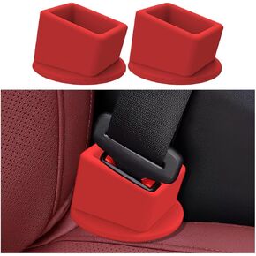 Car Seat Belt Buckle Holder, 2PCS Silicone Easy Access Vehicle Seatbelt Booster, Automotive Safetybelt Fixer Accessories to Make Buckling Upright Positioning, Universal for Most Cars (Black)