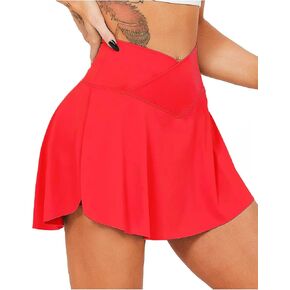 TZLDN Women's Tennis Skirt with Shorts Pockets High Waisted Crossover Pleated Workout Athletic Golf Skorts Skirts in Kuwait