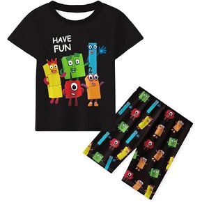 Boys Cartoon Shirts and Shorts Sets Kids Girls Cartoon Home Casual Playwear Causal Wear for 4-8 Years