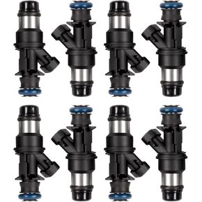 Fuel Injector FJ315 Compatible with 2002-2005 Silverado 1500 2500 3500,2001-2003 Sierra 1500 2500 3500 4.8L 5.3L 6.0L,Replace 25317628, 17113698, 17113553, FJ10062 8pcs 2 Holes