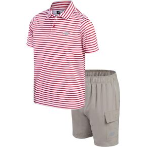 New Balance Boys' Athletic Shorts Set - 2 Piece Performance Short Sleeve Golf Polo Shirt and Active Shorts (Sizes: 8-12)