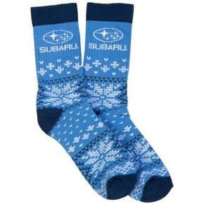 Subaru Logo Fair Isle Holiday Socks Ascent Forester Wrx Sti Legacy Outback Impreza Crosstrek Brz Solterra