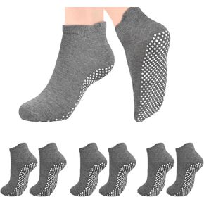 ELUTONG Unisex Non Slip Socks for Yoga,Pilates,Workout,Home,Hospital Ankle Cotton Anti Skid Grip Socks for Adults Men Women
