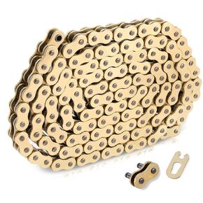 Gold 520 X-Ring Motorcycle Chain 140 Links for Off-Road and ATV with Connecting Master Link - Enhanced Durability & Universal Fit