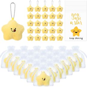 Star Keychain Bulk Inspiration Positive Toys Plush Keyring for Backpacks Handbags Back to School Gift for Students