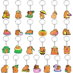 25Pack Capybara مفاتيح سلاسل Bulk Cute Capybara سلسلة مفاتيح لجائزة فئة هدية عيد ميلاد