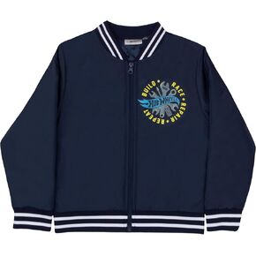 Isaac Morris Limited Mattel Hot Wheels Speed Club Boy's Varsity Bomber Jacket - Graphic Print Hot Wheels Jacket for Kids