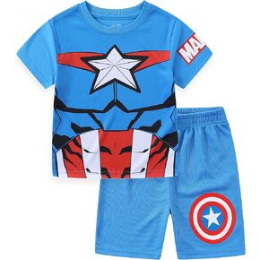 Marvel Spider-Man Miles Morales Avengers Boys 2 Piece T-Shirt and Active Mesh Shorts Set for Toddler and Big Kids