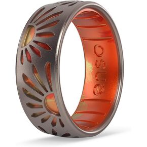 Enso Rings Etched Classic Silicone Rings - Etched Nature Collection - Comfortable and Flexible Design