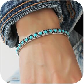 Long tiantian Western Bracelets for Women Turquoise Beaded Bracelet Turquoise Western Jewelry Outfit Dress Trendy Bracelets for Women 2025