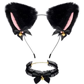 قلادة عقال Century Star Women Cat Necklace مع Bells Girls Easter Ayty Argetic Ears Airs Actory Assuity Assume Party