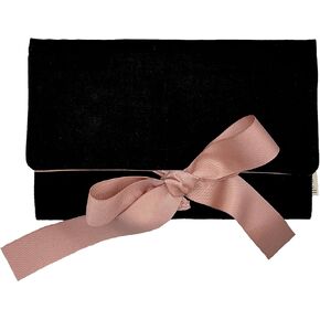 Travel Jewelry Roll | Flat Roll Up Jewelry Organizer Case | Compact Traveling Necklace Organizer | Traveling Pouch for Jewellery | Black