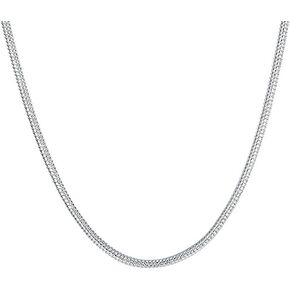 Greendou أزياء المجوهرات 3 قطع 925 Sterling Silver 2mm سلسلة الأفعى قلادة (20 بوصة)