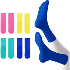 Yoga Grip Socks for Women Color Non Slip Sock for Pilates Barre Hospital Sticky Slipper 4 Pairs 4 Pairs