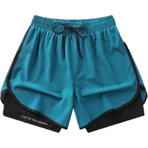 GUNLIRE Boy's 2 in 1 Athletic Active Shorts Quick Dry Running Workout Gym 3" Sports Basketball Shorts with Liner in Kuwait