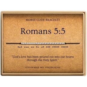 Morse Code Bracelets for Women, Christian Bible Verse Bracelets, Scripture S925 Sterling Silver Inspirational Faith Jewelry, Religious Gifts for Women