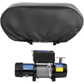 21.5 x 9.5 x 7.5 in Winch Cover, Heavy Duty 420D Winch Protection Cover with Elastic Band, Double Stitches Dust-Proof Winch Protective Cover Compatible with 8500-17500 lbs Electric Winches