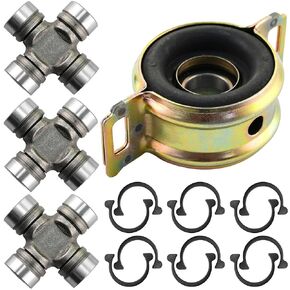 BestParts 1PC Drive Shaft Center Support Bearing & 3Pcs U-Joint Kit Compatible with Toyota Tacoma 4WD 1995-2015; Toyota T100 4WD 1993-1998; Toyota Tundra 4WD 2000-2015