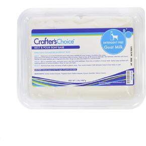 Crafter's Choice 2 Lb. Block Detergent Free Goat Milk Melt & Pour Soap Base, White