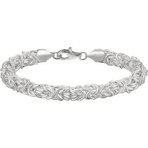 925 Sterling Silver Byzantine Bracelet for Women Handmade Jewelry Gifts for Her