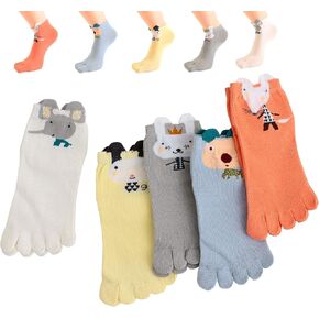 Panda Pattern Cotton Toe Socks Kids-Children 3-12 Years, 5pairs