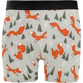 Men's Boxer Briefs Soft Comfort Stretch 4 Inch Inseam Underwear with Fly