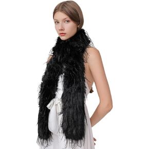 Faux Fur Scarf Large Furry Scarfs Solid Color Long Neckerchief Decoration Warm Scarf for Women Lightweight 2024