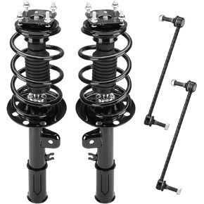 Front Coil Spring Strut & Stabilizer Sway Bar Links Compatible with Ford for Explorer FWD 2011-2013, Shock Absorber and Sway Bar Link Replace for 172620, 172621, K750616, K750617