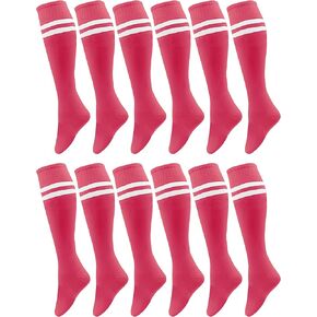 Winterlace Kids Youth Soccer Socks, 12 Pairs Boys Girls Knee High Team Football Athletic Sports