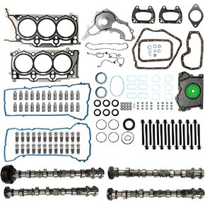 3.6L Engine Camshafts & Rocker Arms & Valve Lifters & Head Gaskets Set Fit for Chrysler 200 300 Dodge Durango Challenger Jeep Wrangler Ram 1500 Grand Cherokee 2011-2016 Pentastar 5184380AG, 5184378AG