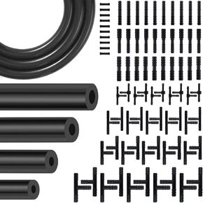 طقم سيليكون فراغ خراطيم السيارات ، خطوط فراغ 6.6 قدم (1/4 "، 3/16" ، 5/32 "، 1/8") مع 80 موصلًا ، استبدال خرطوم المحرك لأنظمة أنابيب السيارات (84 قطعة)
