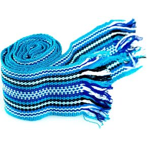 rushnichok Ukrainian hand woven homespun Hutsul Belt Blue black KRAYKA for Vyshyvanka