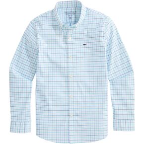 vineyard vines Boys Moorings Tattersall Performance Cotton Shirt
