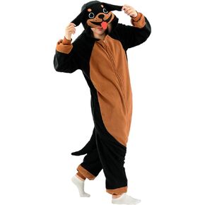 Rottweiler Dog Onesie Pajamas Cosplay Costume Adult Animal Pajamas for Men Women Girls Boys Teens