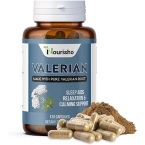 Valerian Root Capsules 120 Count 500mg, Valerian Root for Sleep, Valeriana Root Powder Capsules, Valerian Root Extract for Adults, valeriana capsulas - GMP Certified, Non GMO