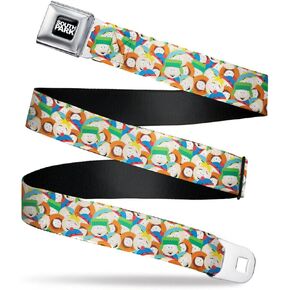 Paramount Network Belt, Seatbelt Buckle Belt, South Park Boys Expressions Stacked, Adjustable
