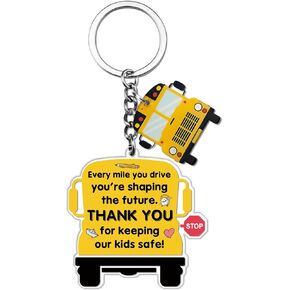 Bus Driver Gifts, School Bus Keychain with Heartfelt Message, Appreciation Inspirational Message