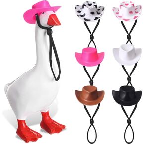 Geelin 6 PCS Mini Desk Goose Meadwear 7 Inges Magnetic Goose Outfit تمثال مغناطيسي مخطط مفتاح القبعة المصغرة للديكور