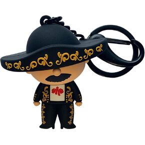 من قبل المكسيك Mariachi 3D Keychain ، التصميمات المكسيكية 1.9 "شخصية مكسيكية مرنة