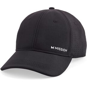 Mission Cooling Vented Performance Hat للجنسين قبعة مقاس واحد للتدريبات والجولف والجري والتعرق والماء التكنولوجيا المنشطة