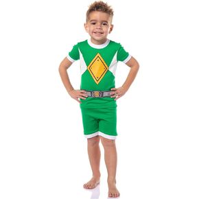 INTIMO Power Rangers Kids Mighty Morphin Character Tight Fit Shorts Sleep Pajama Set For Boys Girls