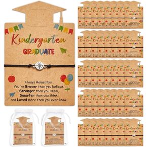 gisgfim 40 Sets Graduation Gifts Compass Bracelet Bulk with Inspirational Gift Cards White Organize Bags for 2025 Graduation Present End of School Year Party Favor