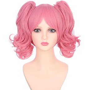 Kids Blonde Wig Child Blond Curly Wavy Wig with Bangs Girls Blonde Wig with 2 Clip on Ponytails Wig Cosplay Wig Synthetic Wigs with Wig Cap in Kuwait